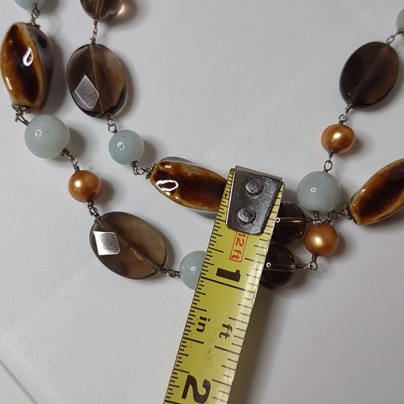 Multicolor Glass And Ceramic Bead Necklace - Picture 12 of 12